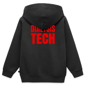 Retro Ferry Vêtements Porte-conteneurs - Sweat Premium à capuche zippé enfant bio - noir - Dos - AI Model Kid Male (0cm)