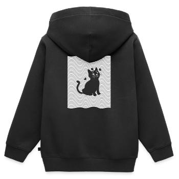 CHATON - Sweat Premium à capuche zippé enfant bio - noir - Dos - AI Model Kid Male (0cm)