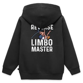 Maître des limbes inversés Conception de tenue pour un poteau - Sweat Premium à capuche zippé enfant bio - noir - Dos - AI Model Kid Male (0cm)