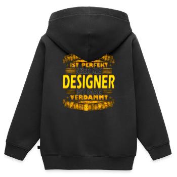 Grafiker Grafik Design Designerin Geschenkidee - Kinder Premium Organic Zip Hoodie - Schwarz - Hinten - AI Model Kid Male (0cm)