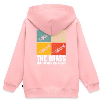 Trompete Trompetenspieler - Kinder Premium Organic Zip Hoodie - Rosa - Hinten - AI Model Kid Female (0cm)