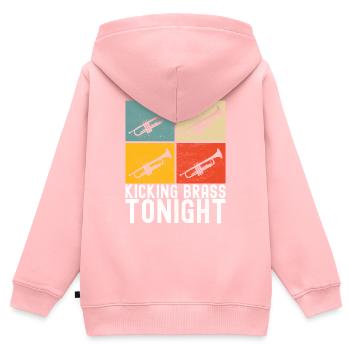 Trompete Trompetenspieler - Kinder Premium Organic Zip Hoodie - Rosa - Hinten - AI Model Kid Female (0cm)
