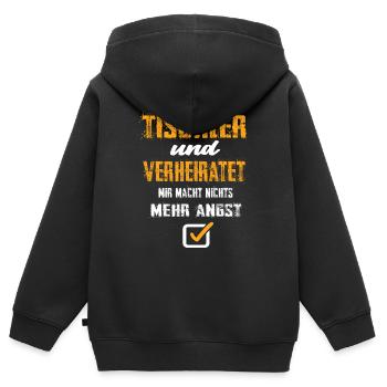 Tischler - Kinder Premium Organic Zip Hoodie - Schwarz - Hinten - AI Model Kid Male (0cm)