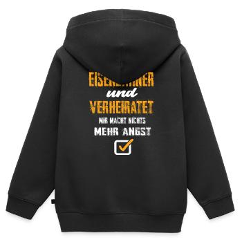 Eisenbahner - Kinder Premium Organic Zip Hoodie - Schwarz - Hinten - AI Model Kid Male (0cm)