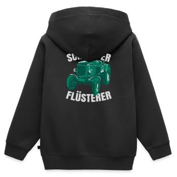 Schlepper Flüsterer - Kinder Premium Organic Zip Hoodie - Schwarz - Hinten - AI Model Kid Male (0cm)