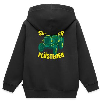 Schlepper Flüsterer Landwirtschaft Traktorfahrer - Kinder Premium Organic Zip Hoodie - Schwarz - Hinten - AI Model Kid Male (0cm)