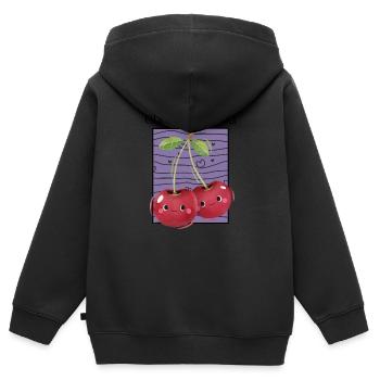 Cherry-ish You - Kinder Premium Organic Zip Hoodie - Schwarz - Hinten - AI Model Kid Male (0cm)