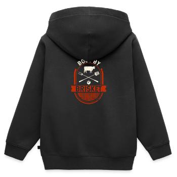 Body By Brisket BBQ Cookout Funny Grilling Meat - Sweat Premium à capuche zippé enfant bio - noir - Dos - AI Model Kid Male (0cm)