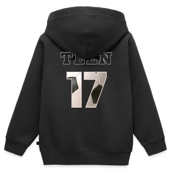 Fussball TEEN 17 Soccer - Kinder Premium Organic Zip Hoodie - Schwarz - Hinten - AI Model Kid Male (0cm)