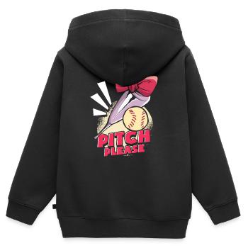 Softball lustig - Kinder Premium Organic Zip Hoodie - Schwarz - Hinten - AI Model Kid Male (0cm)