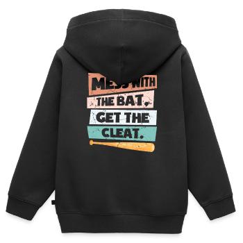 Lustiger Softball - Kinder Premium Organic Zip Hoodie - Schwarz - Hinten - AI Model Kid Male (0cm)