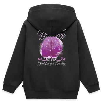Ich erinnere mich vielleicht nicht mehr an gestern | Alzheimer-Krankheit - Kinder Premium Organic Zip Hoodie - Schwarz - Hinten - AI Model Kid Male (0cm)