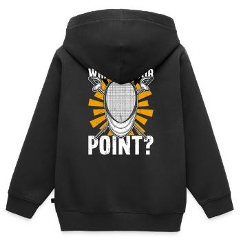 Fechter Fechter - Kinder Premium Organic Zip Hoodie - Schwarz - Hinten - AI Model Kid Male (0cm)