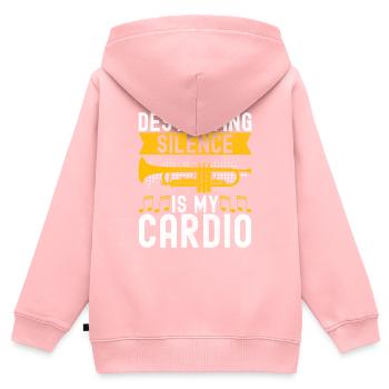 Trompete Trompetenspieler - Kinder Premium Organic Zip Hoodie - Rosa - Hinten - AI Model Kid Female (0cm)