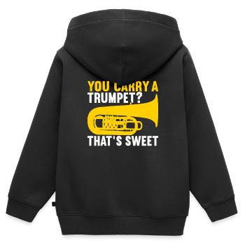Tuba tuba player - Kids Premium Organic Zip-up Hoodie - black - Back - AI Model Kid Male (0cm)