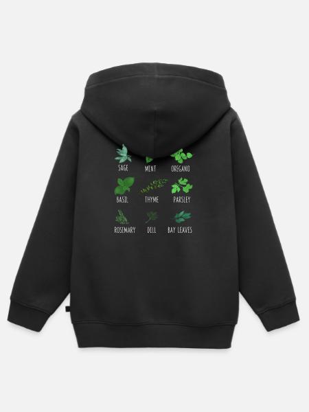 Herbs Types Plants Funny Gardening Plant - Kids Premium Organic Zip-up Hoodie - black