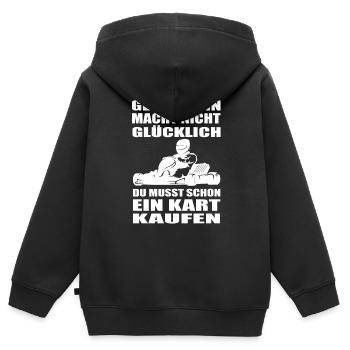 Kart - Kinder Premium Organic Zip Hoodie - Schwarz - Hinten - AI Model Kid Male (0cm)