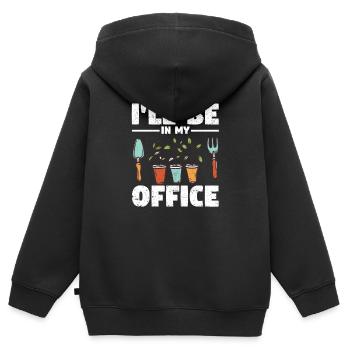 I'll Be In My Office Garden Lustige Gartenarbeit - Kinder Premium Organic Zip Hoodie - Schwarz - Hinten - AI Model Kid Male (0cm)