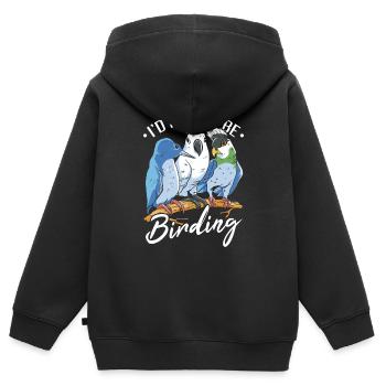 Je préfère observer les oiseaux - Sweat Premium à capuche zippé enfant bio - noir - Dos - AI Model Kid Male (0cm)