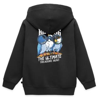 Drôle d’observation des oiseaux d’observation des oiseaux - Sweat Premium à capuche zippé enfant bio - noir - Dos - AI Model Kid Male (0cm)