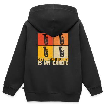 Tuba tuba player - Kids Premium Organic Zip-up Hoodie - black - Back - AI Model Kid Male (0cm)