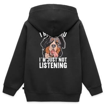 Berner Sennenhund - Kinder Premium Organic Zip Hoodie - Schwarz - Hinten - AI Model Kid Male (0cm)