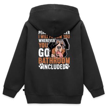 Berner Sennenhund - Kinder Premium Organic Zip Hoodie - Schwarz - Hinten - AI Model Kid Male (0cm)