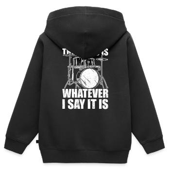 Schlagzeuger Schlagzeuger Schlagzeuger Schlagzeuger - Kinder Premium Organic Zip Hoodie - Schwarz - Hinten - AI Model Kid Male (0cm)