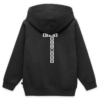 Mots croisés - Sweat Premium à capuche zippé enfant bio - noir - Dos - AI Model Kid Male (0cm)