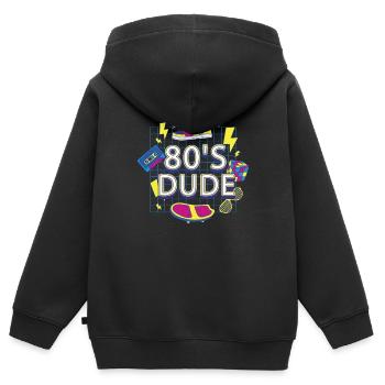 80's Dude Achtziger Mann - Kinder Premium Organic Zip Hoodie - Schwarz - Hinten - AI Model Kid Male (0cm)