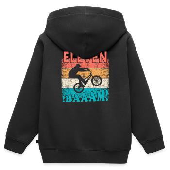 11th birthday BMX biker - Kids Premium Organic Zip-up Hoodie - black - Back - AI Model Kid Male (0cm)