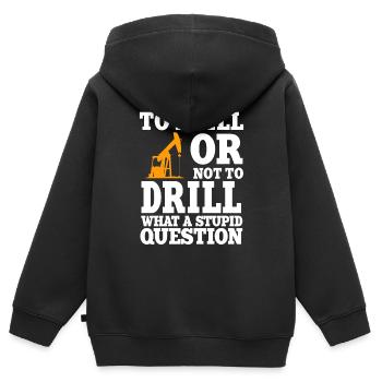Lustiger Ölfeldarbeiter Zitat Bohrinsel Bohren - Kinder Premium Organic Zip Hoodie - Schwarz - Hinten - AI Model Kid Male (0cm)