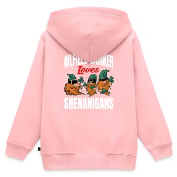 Lustiger Ölfeldarbeiter St. Patricks Tag - Kinder Premium Organic Zip Hoodie - Rosa - Hinten - AI Model Kid Female (0cm)