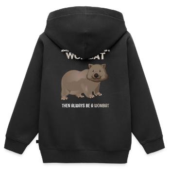 Wombat - Kinder Premium Organic Zip Hoodie - Schwarz - Hinten - AI Model Kid Male (0cm)