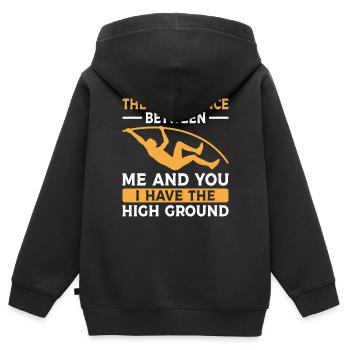 Saut à la perche Saut à la perche Athlétisme - Sweat Premium à capuche zippé enfant bio - noir - Dos - AI Model Kid Male (0cm)