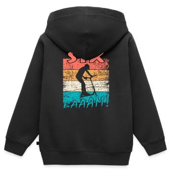Scooter Stuntscooter 6. Geburtstag 6 - Kinder Premium Organic Zip Hoodie - Schwarz - Hinten - AI Model Kid Male (0cm)