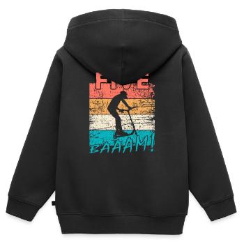 Scooter Stuntscooter 5. Geburtstag 5 - Kinder Premium Organic Zip Hoodie - Schwarz - Hinten - AI Model Kid Male (0cm)