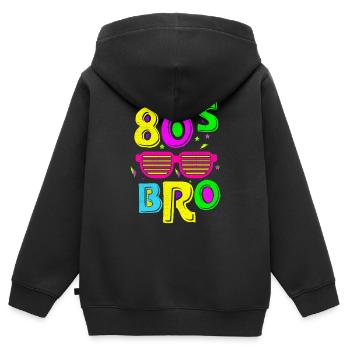 80er 80er Jahre Bro Vintage Retro Fan der 80er Jahre - Kinder Premium Organic Zip Hoodie - Schwarz - Hinten - AI Model Kid Male (0cm)