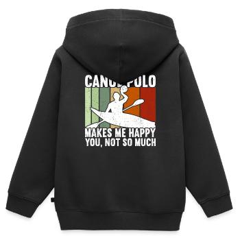 Kanu-Polo - Kinder Premium Organic Zip Hoodie - Schwarz - Hinten - AI Model Kid Male (0cm)