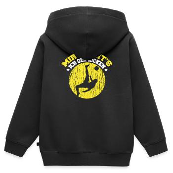 Mir Reichts Ich Gehe Kicken - Kinder Premium Organic Zip Hoodie - Schwarz - Hinten - AI Model Kid Male (0cm)