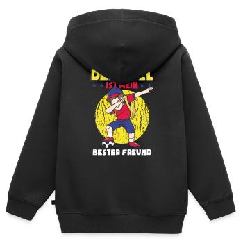 Der Ball Ist Mein Bester Freund - Kinder Premium Organic Zip Hoodie - Schwarz - Hinten - AI Model Kid Male (0cm)