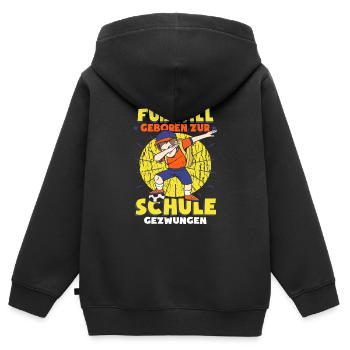 Zum Fußball Geboren Fußballmannschaft Fussballer - Kinder Premium Organic Zip Hoodie - Schwarz - Hinten - AI Model Kid Male (0cm)