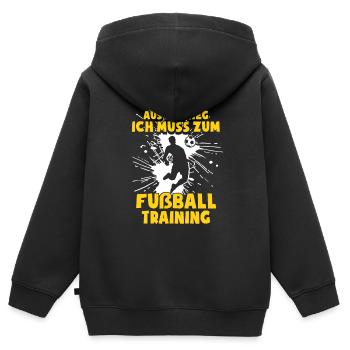 Ich Muss Zum Fußballtraining - Kinder Premium Organic Zip Hoodie - Schwarz - Hinten - AI Model Kid Male (0cm)