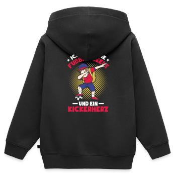 Fußball Kinder Sprüche - Kinder Premium Organic Zip Hoodie - Schwarz - Hinten - AI Model Kid Male (0cm)