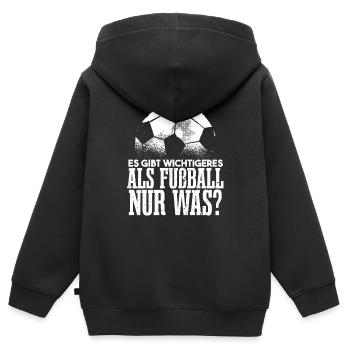 Fußballer Sprüche Lustig - Kinder Premium Organic Zip Hoodie - Schwarz - Hinten - AI Model Kid Male (0cm)