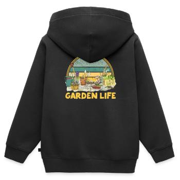 Garten Leben Lustig Gartenarbeit Liebhaber Pflanze - Kinder Premium Organic Zip Hoodie - Schwarz - Hinten - AI Model Kid Male (0cm)