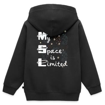 Mein Raum ist Klein - Kinder Premium Organic Zip Hoodie - Schwarz - Hinten - AI Model Kid Male (0cm)
