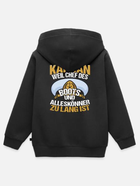 Kapitän Bootsfahrer Bootsbesitzer - Kinder Premium Organic Zip Hoodie - Schwarz