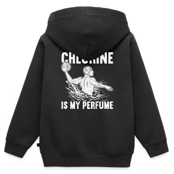 Waterpolo - Sweat Premium à capuche zippé enfant bio - noir - Dos - AI Model Kid Male (0cm)