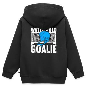 Waterpolo - Sweat Premium à capuche zippé enfant bio - noir - Dos - AI Model Kid Male (0cm)